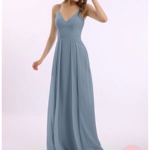 Babaroni Dusty Blue Bridesmaid Dress